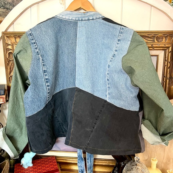 OOAK UPCYCLED Denim Levi’s Carhartt Patchwork Handmade Jacket ONE SIZE - Picture 7 of 7
